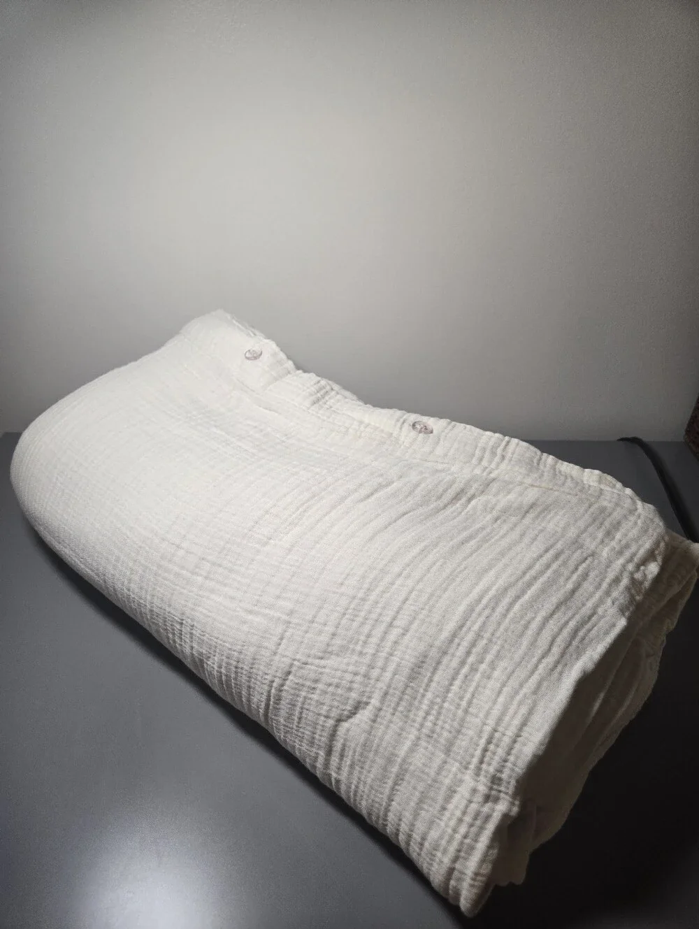 QUINCE Airy Cotton Gauze Duvet Cover with 2 Shams Queen, Organic UNDYED, Natural